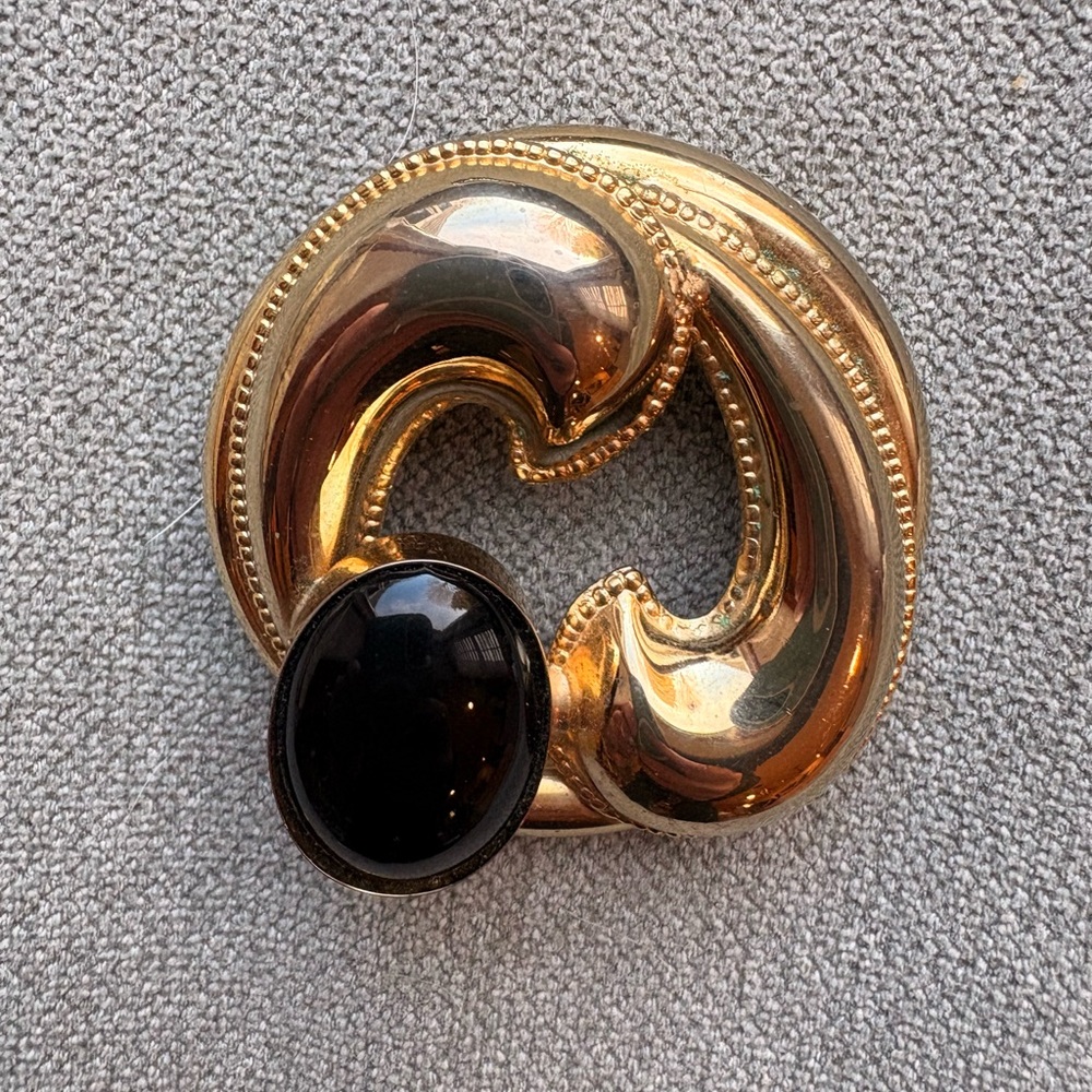 Gold and Black Brooch